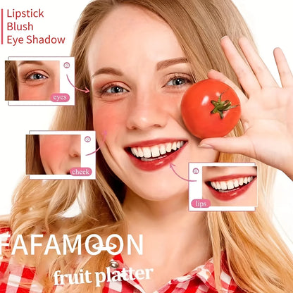 4-Color Fruity Lip Tint – Moisturizing, Waterproof, High-Pigment Liquid Lip Gloss, Non-Stick & Long-Lasting