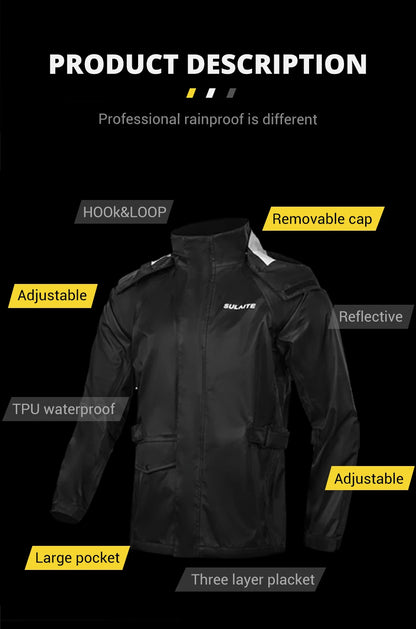 Waterproof Motorcycle Raincoat Suit – Men & Women Moto Raincoat Jacket & Pants Set for Bikers