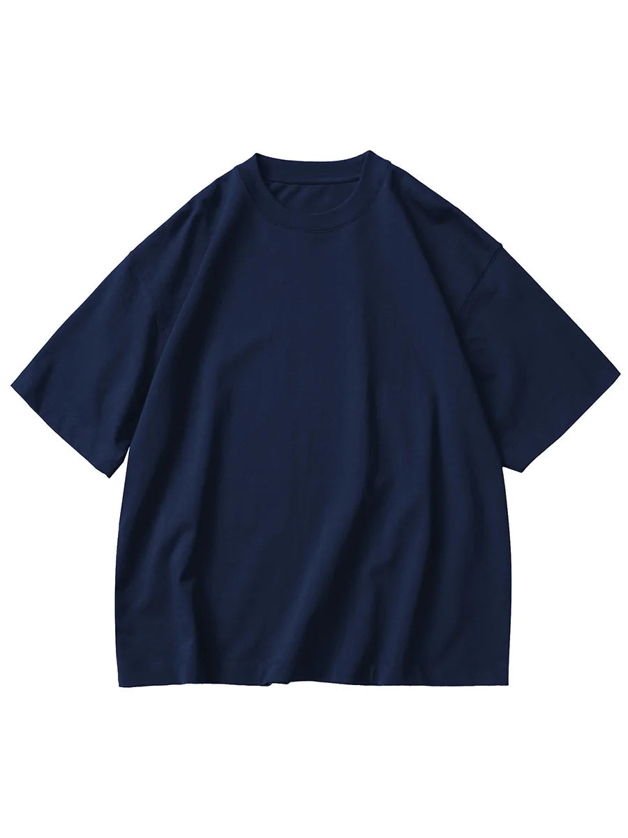 Heavy Cotton Oversized Men’s T-Shirt – 320g Solid Color Drop Shoulder Short Sleeve
