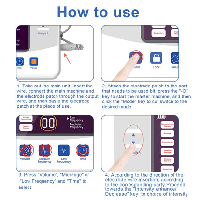 EMS Electric Muscle Stimulator — TENS Pulse Massager for Physiotherapy, Pain Relief, and Muscle Relaxation, Rechargeable Health Device