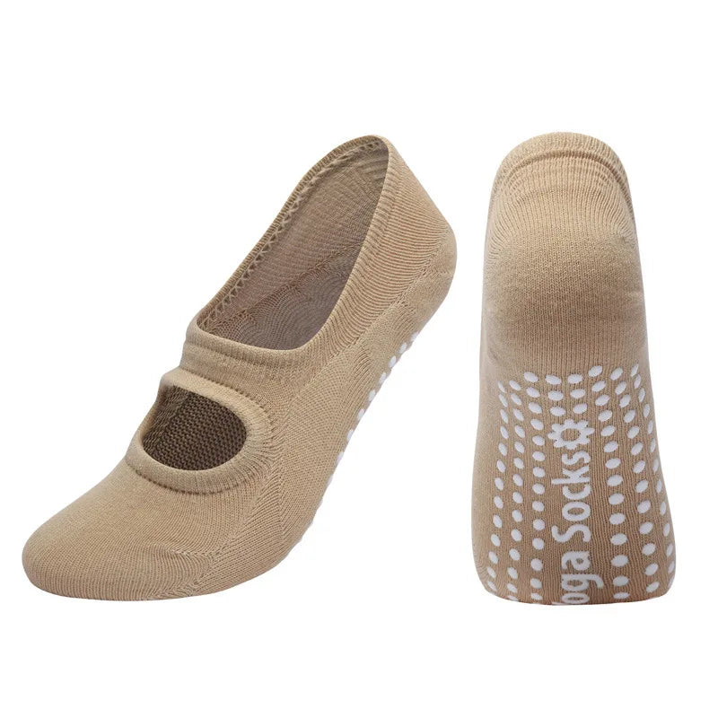 Backless Pilates Grip Socks - Invisible Yoga, Dance & Fitness Floor Socks