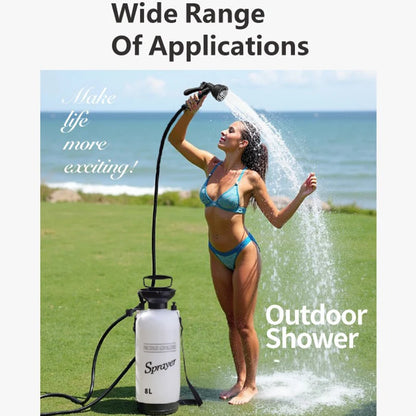Portable Outdoor Camping Shower – 3/5/8L Manual Pump with 3m Hose for Pet Bath & Car Wash