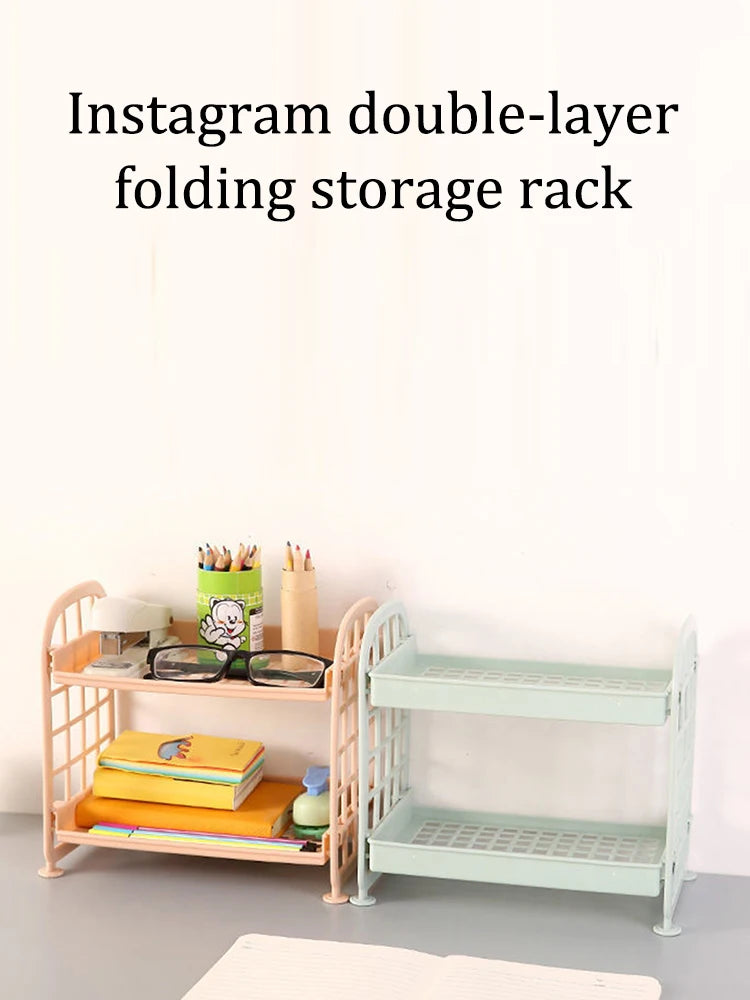 High-Quality Horizontal Desktop Storage Shelf – Simple Multi-Tier Dormitory & Office Organizer – Space-Saving Storage Solution