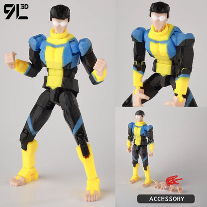 9L3D Lucky 13 Invincible Boy Action Figure – 3D Printed Multi-Jointed Poseable Anime Collectible Model Toy Gift