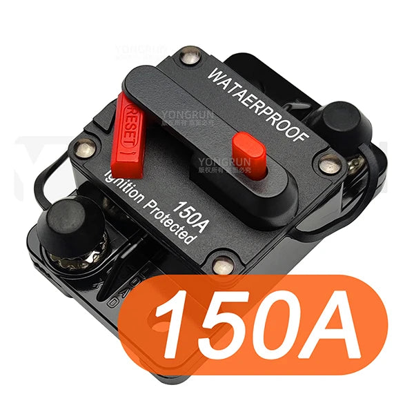 Manual Reset Circuit Breaker - 20A-300A Waterproof 12V-48V DC Car Audio Marine Fuse