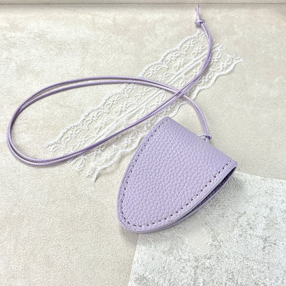 Hanging Neck Eyeglasses Storage Bag with Chain – Unisex Leather Sunglasses Case & Portable Key Holder Pendant