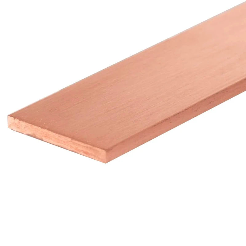 Copper Flat Strip Plate - 100–500mm Length, 1–10mm Thickness for DIY Projects & Fabrication