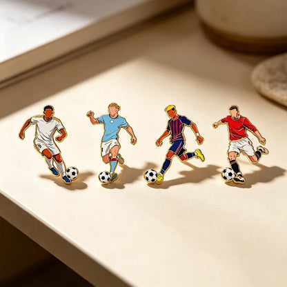 Football Player Enamel Brooch - Creative Sport Metal Lapel Pin Jewelry Gift