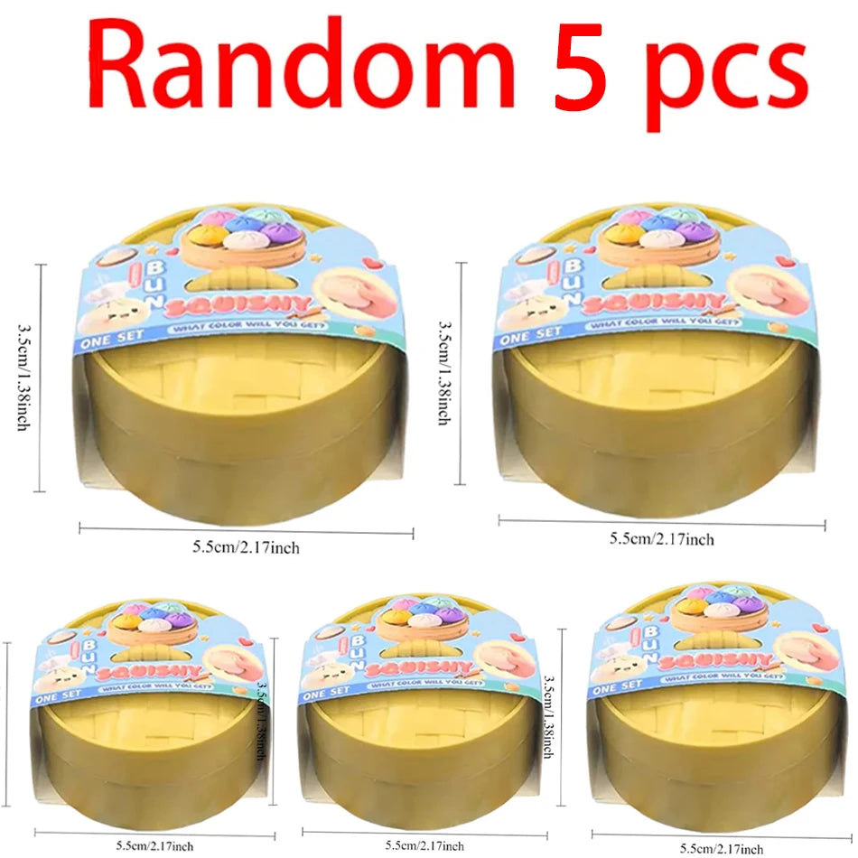 Colorful Dumpling Squishy Toy - Blind Box Stress Relief Squeeze Toy for Anxiety Relaxation and Fun