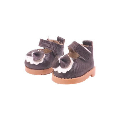 3.8cm Doll Shoes for 17cm Labubu Doll — Solid Color Lace-Up Canvas PU Shoes, Doll Clothing Accessories & Girl’s Toy Gift