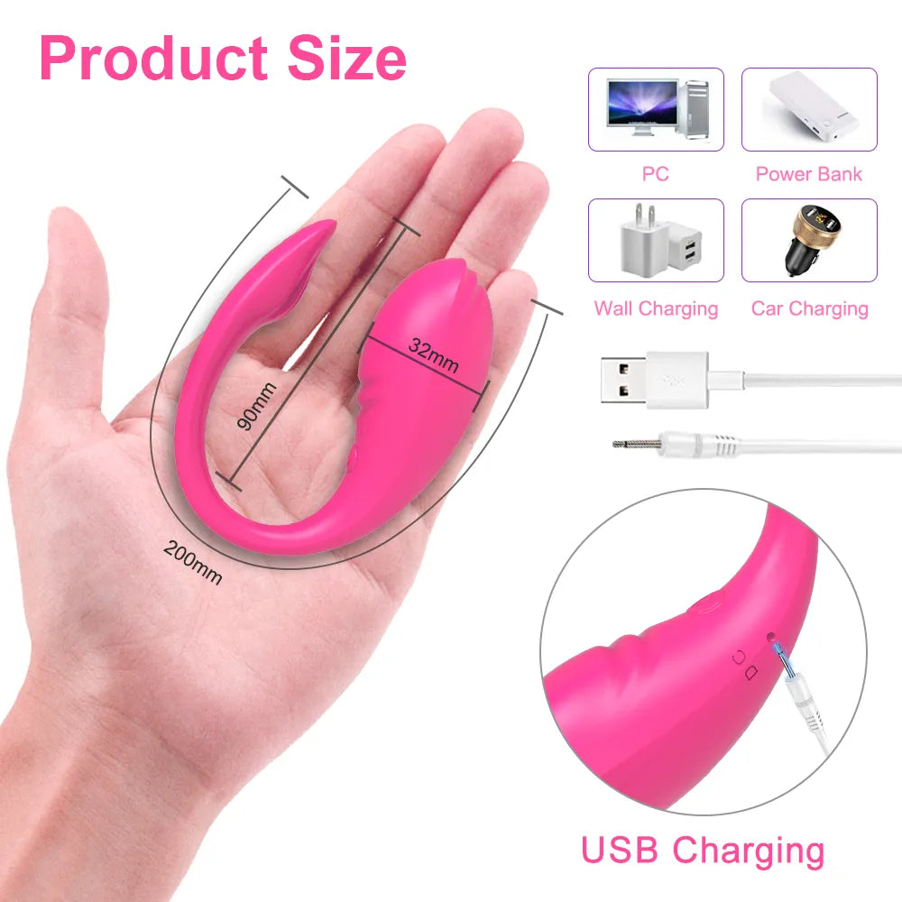 Bluetooth Wireless Remote Control Vibrator - Clitoris and G-Spot Stimulator Egg for Women, App-Controlled Adult Sex Toy