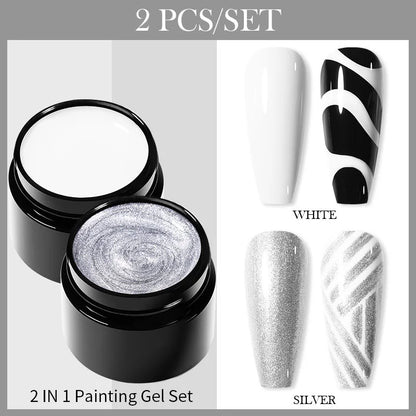 BORN PRETTY Spider Wire Gel Nail Polish 5ml - Flower Drawing & Creative Point-to-Line Nail Art Gel Varnish
