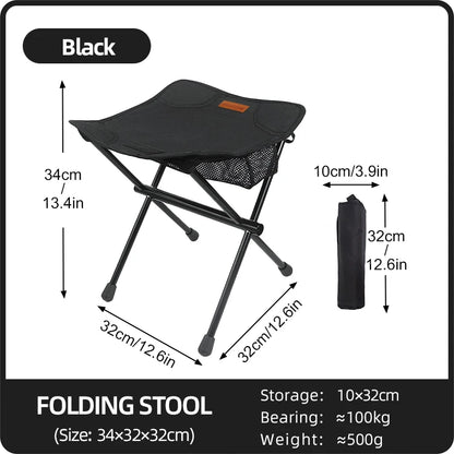 Portable Folding Camping Stool Aluminum Alloy Lightweight Outdoor Fishing & Picnic Chair