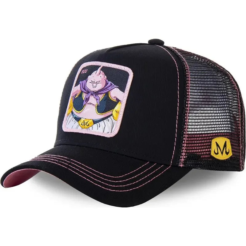 Dragon Ball Son Goku Trucker Cap - Embroidered Adjustable Mesh Sun Visor Hat for Men Summer Travel
