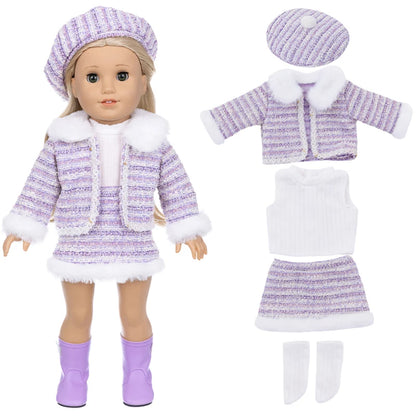 18-Inch Girl Doll Winter Coat — 43cm Baby Doll Jacket Outfit for Dressing