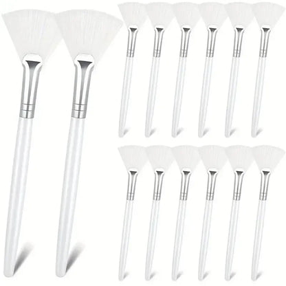 Facial Mask Applicator Brushes - Soft Fan-Shaped Flat Head Cosmetic Brushes for Skincare and Beauty Tools