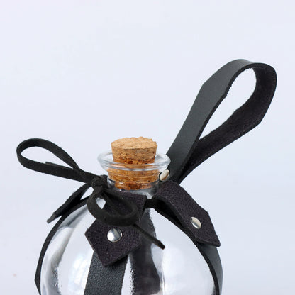 Renaissance Witch Magic Potion Bottle – Glass Holder with Cork Stopper for Halloween & Cosplay