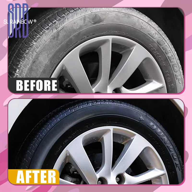 Black Wet Look Tire Shine Dressing Spray – Glossy Tire, Vinyl & Plastic Clear Coat with UV Protection