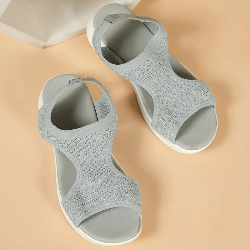 2025 Summer Women’s Casual Sports Sandals – Comfortable Mesh Wedge Beach & Roman Sandals