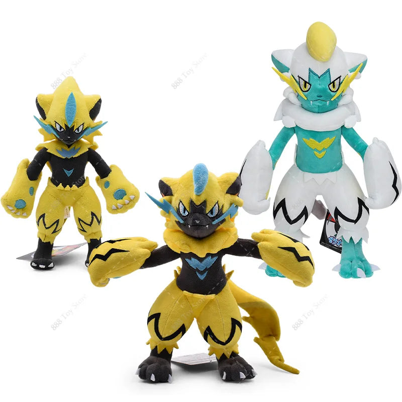 Pokémon Shiny Zeraora Plush Toy – Soft Stuffed Anime Doll, Cute Zeraora Collectible Ornament for Boys, Christmas Gift