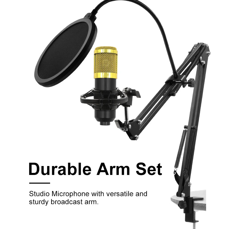 BM800 V8 Sound Card Set – Professional Condenser Microphone for Karaoke, Podcast Recording & Live Streaming