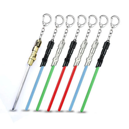 Star Wars Spaceship & Lightsaber Keychain – Metal Pendant Keyring, Cosplay Jewelry Gift for Men