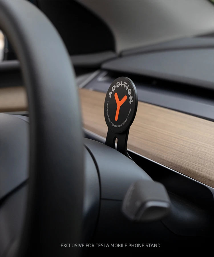 Magnetic Steering Wheel Phone Holder for Tesla Model 3/Y/S/X – Universal Auto Mount Stand for Apple, Xiaomi & Huawei Smartphones