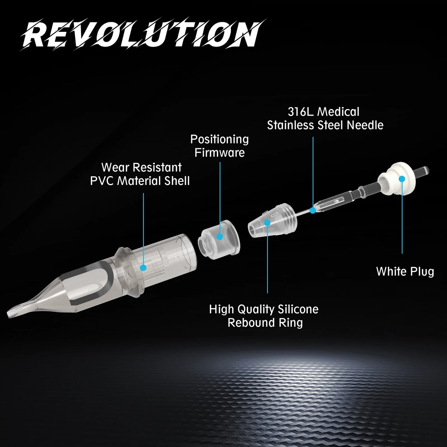 100pcs EZ Revolution Tattoo Cartridge Needles Kit – 0.30/0.35mm RL, RS, M1, RM for Rotary Tattoo Machines