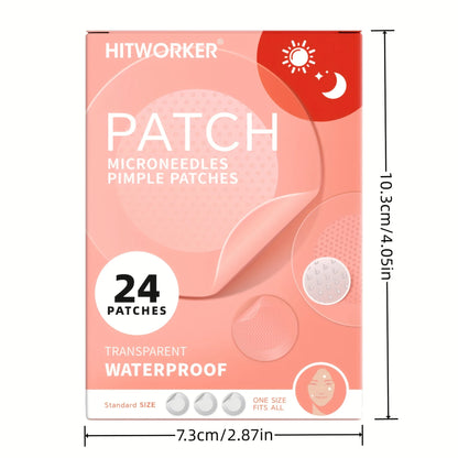 24-Piece Hydrocolloid Acne Patches - Individually Packaged Waterproof, Oil-Absorbing Spot Covers for Daily Skincare
