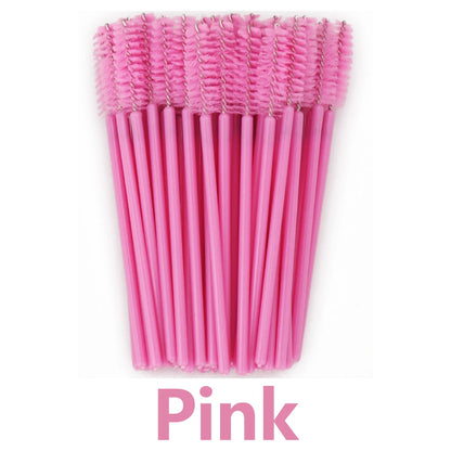 ANNAFRIS 50pcs Disposable Eyelash & Eyebrow Brushes — Soft Crystal Lash Extension Mascara Wands Makeup Tools