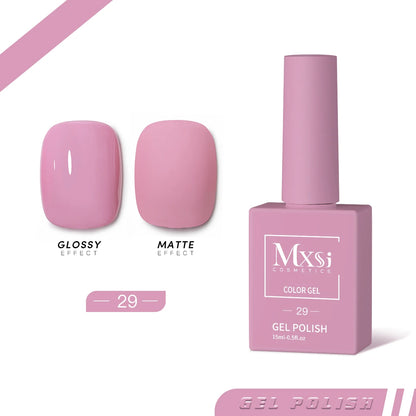 Mxsi 15ml Gel Nail Polish - Neon Brown, Royal Blue, Red, Green & Nude UV Gel Lacquer Colors for Nail Art