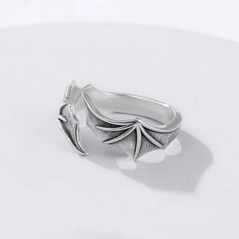Retro Angel Demon Wings Ring - Punk Gothic Open Design Unisex Jewelry Gift for Men & Women