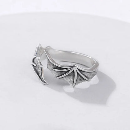 Retro Angel Demon Wings Ring - Punk Gothic Open Design Unisex Jewelry Gift for Men & Women