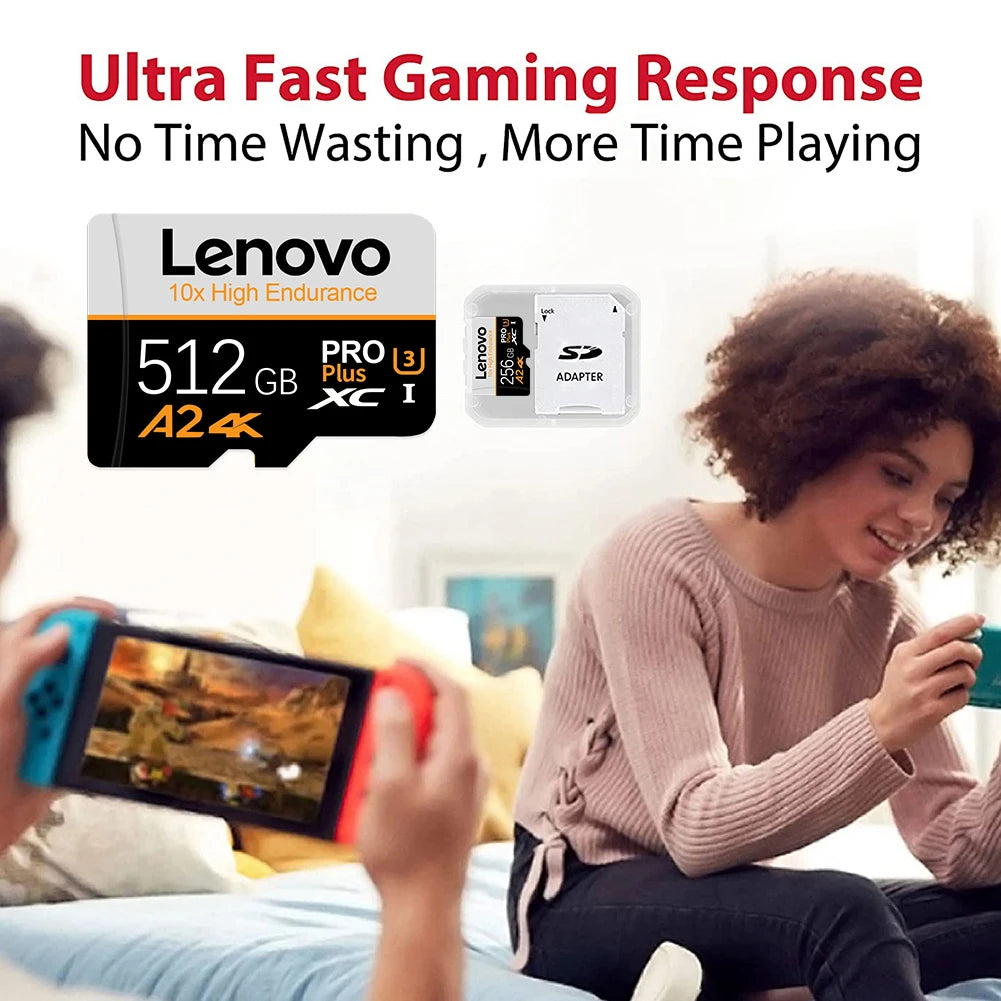 Original Lenovo Micro SD Card – 1TB, 2TB, 512GB, 128GB High-Speed TF Card V30 U3 for Tablet, PS4, Switch & PC