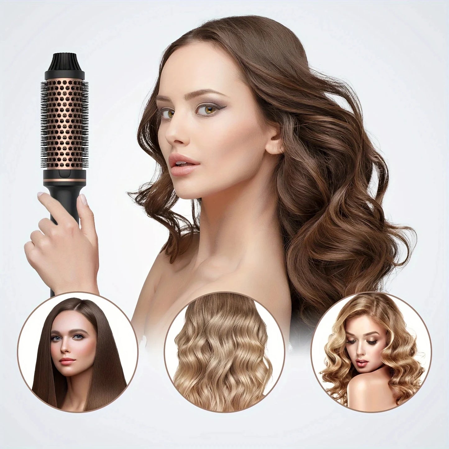 Electric Hair Curler & Straightener Hot Comb Brush – Professional Anti-Scald Thermal Styling Tool Valentine Gift Hair Tool