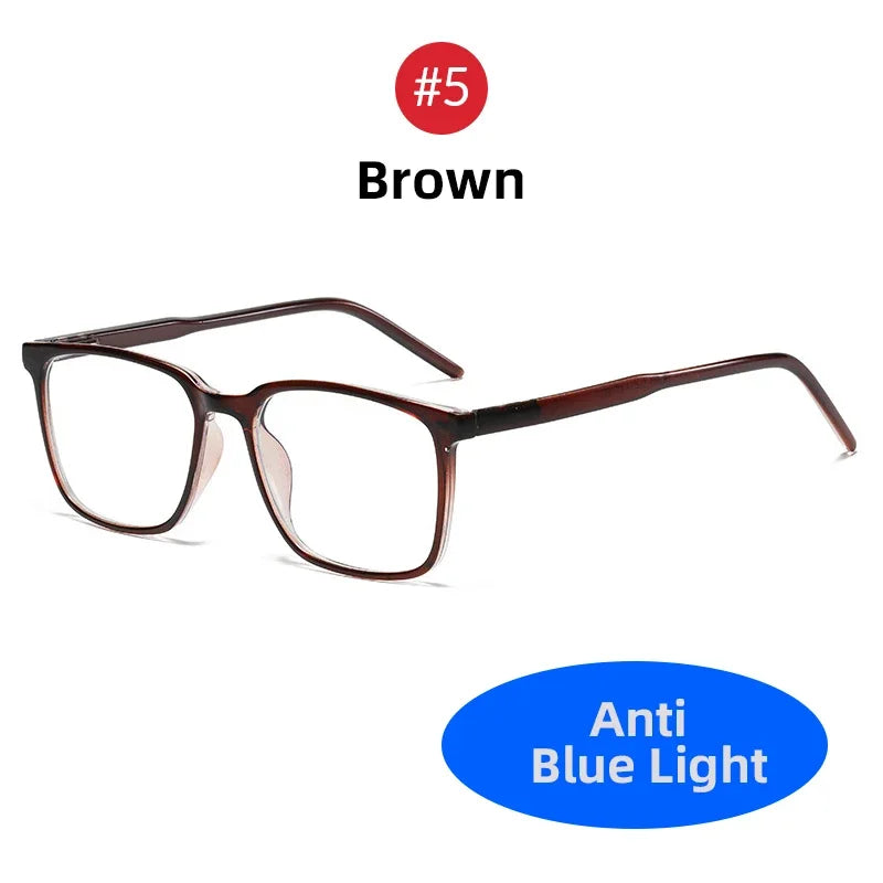2024 Trending TR90 Blue Light Blocking Glasses – Matte Black Gaming Eyewear for Men & Women, Transparent Fashion Frame