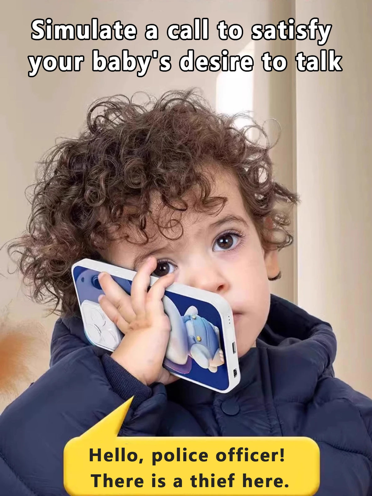 Baby Montessori Remote Control Toy Phone - Soft Lighting, Gentle Lullabies & Early Learning Play for Infants