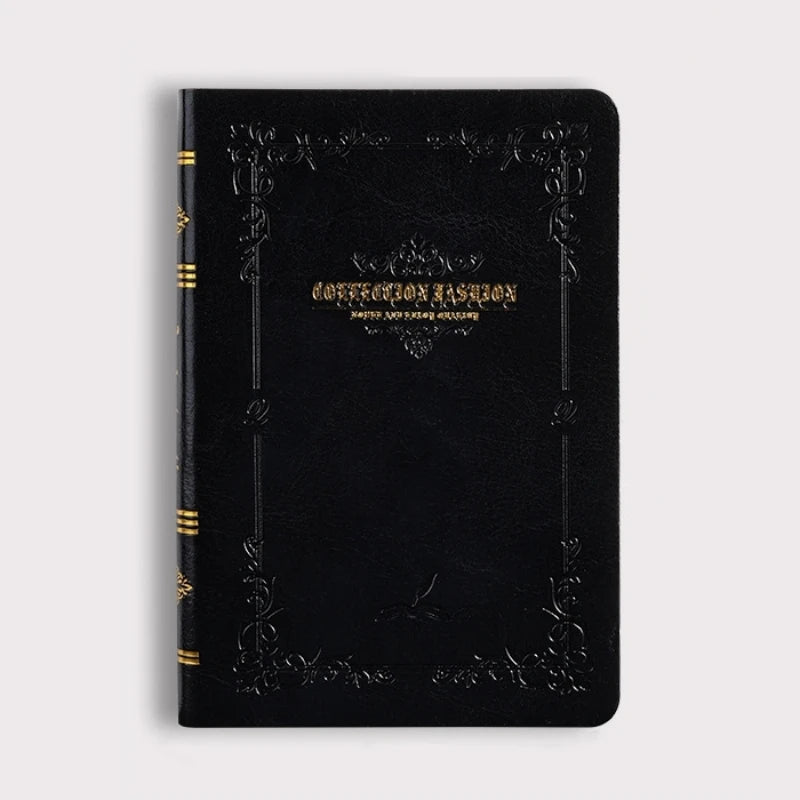 A6/A7 Vintage Hot Gold Printed Notebook – Cute Compact PU Leather Pocket Diary, Hard Shell School & Office Supplies
