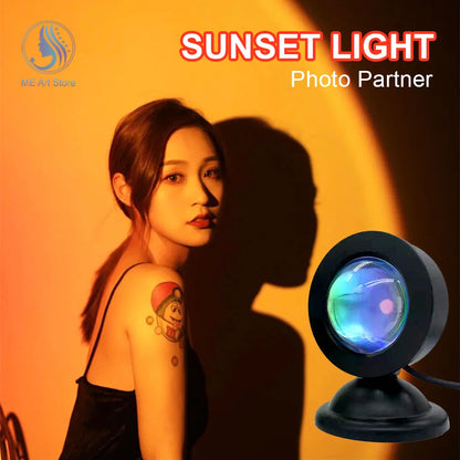 Vibrant Sunset Projection Light – 16-Color Spectrum, USB Remote Control, Dynamic LED Light for Warm Home Ambience