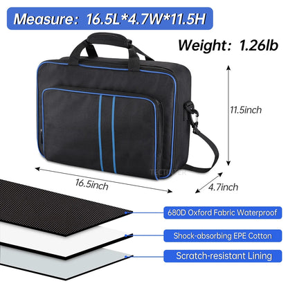 PS5 Travel Carrying Case - Protective Shoulder Storage Bag for Sony PlayStation 5, Large Canvas Handbag