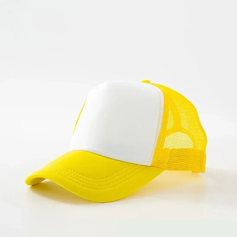 Custom Logo Trucker Hat - Adjustable Polyester Mesh Baseball Cap for Men & Women