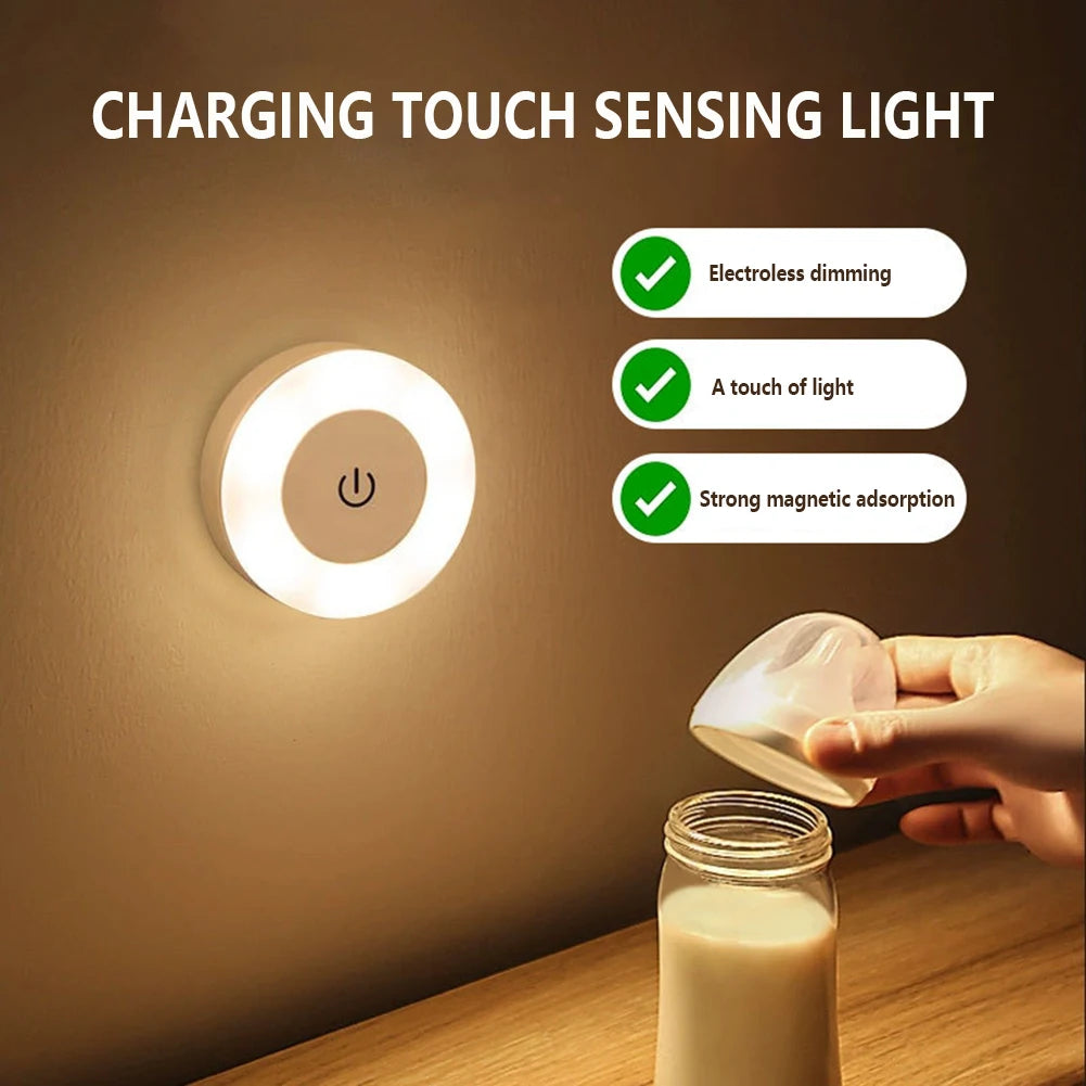 0.6W LED Night Light – Wireless Rechargeable, Touch-Controlled, Magnetic & Dimmable Lamp, Ideal for Baby Nursery and Kitchen