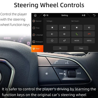 1-DIN Car Radio with 7’’ HD Touch Screen — Android Auto & CarPlay Multimedia Player, FM, AUX, Bluetooth, MirrorLink Universal Autoradio