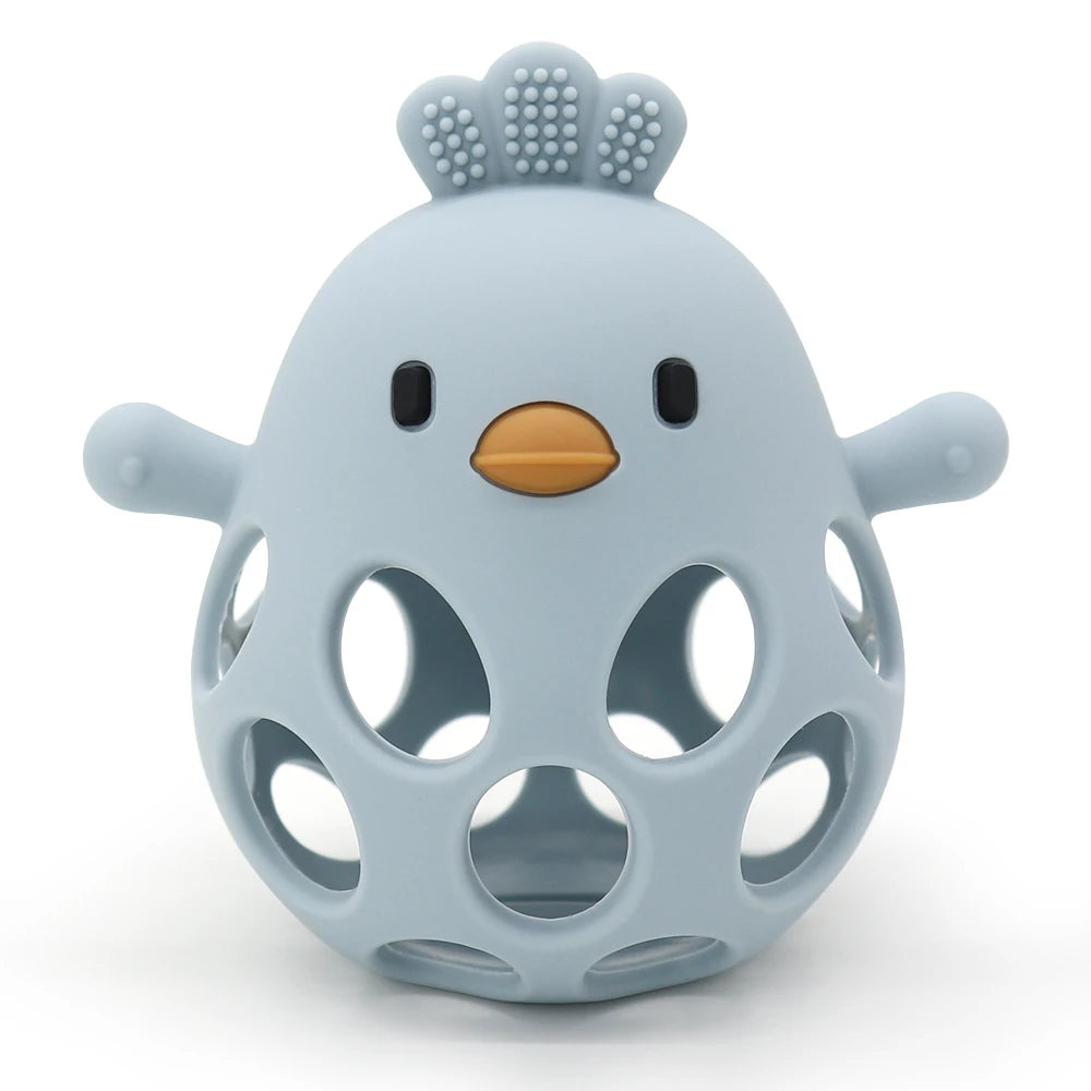 Baby Chick Silicone Teether - Cartoon Hollow Chewing Toy for Infant Teething Training & Care
