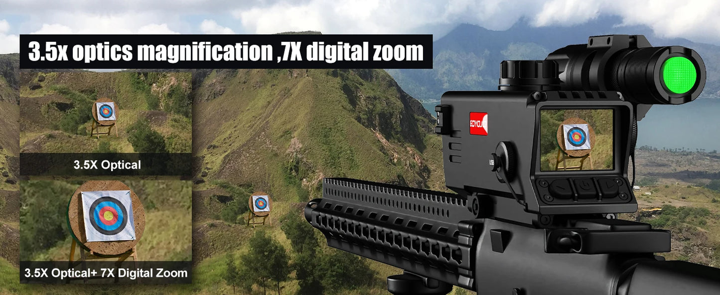 Night Vision Rifle Scope – IR850 Infrared Tactical Monocular with MOA Recording & Range Finder