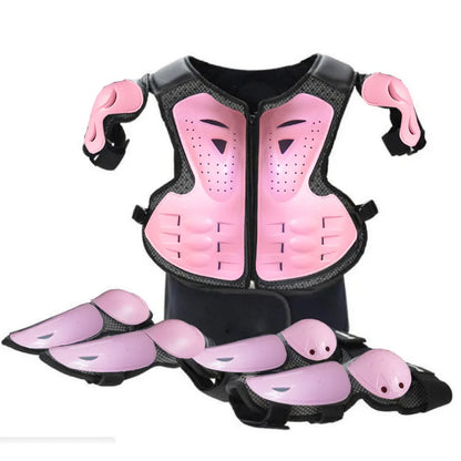 Kids Motocross Body Armor Vest – Chest, Spine & Knee Protection Gear for Boys & Girls (Height 0.85–1.7m)