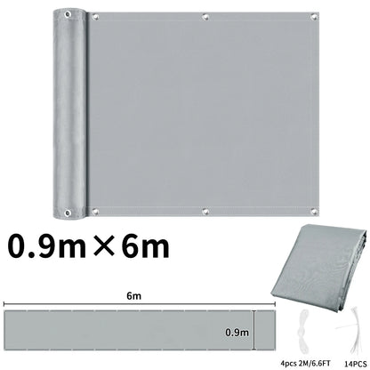 Balcony Privacy Screen Fence Cover with Grommets – Waterproof UV Protection Sunshade Cloth for Patio, Garden & Outdoor Shelter