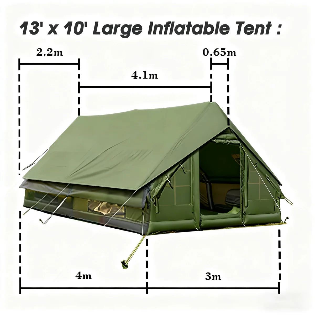 10 x 13 ft Waterproof Rainfly - Ultralight Camping Tent Shelter Awning & Sunshade for 6–8 People