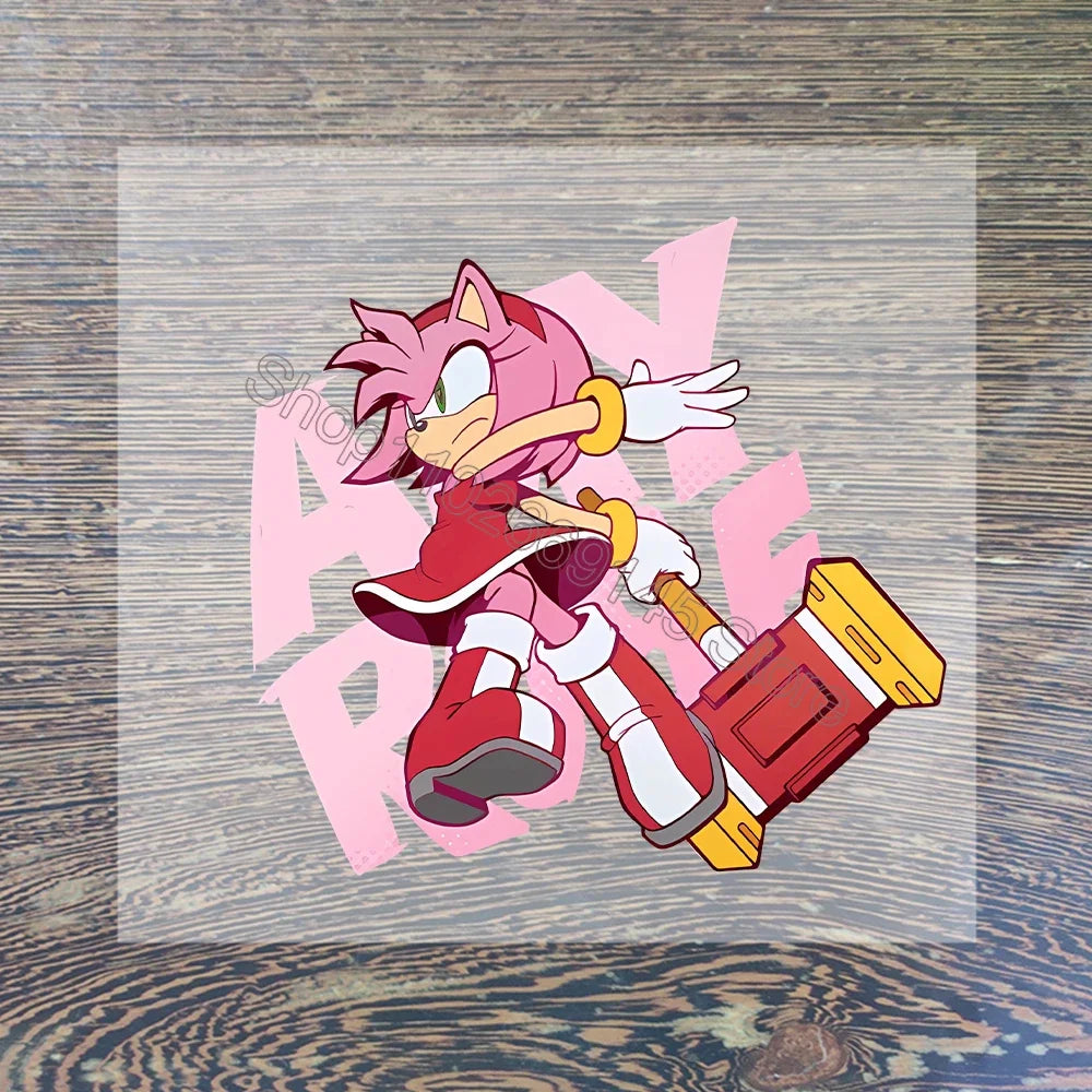 Sonic Cartoon Iron-On Patches – DIY Heat Transfer Anime Stickers for Clothing & Custom T-Shirts
