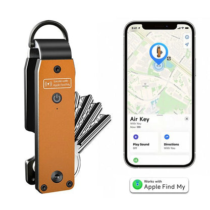 AirTag Key Holder - Built-In Tracker Keychain for 2–3 Keys, GPS Key Finder for Men & Women (iOS Only)